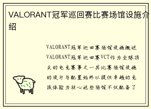 VALORANT冠军巡回赛比赛场馆设施介绍